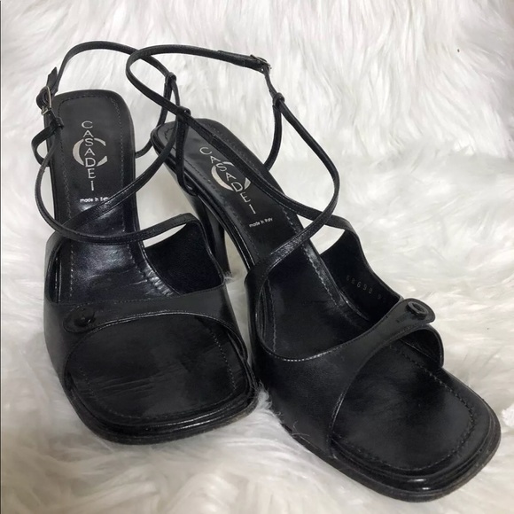 black strappy heels size 11